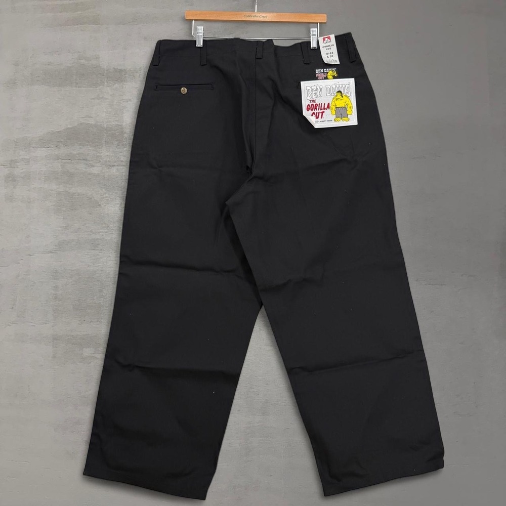 Vintage New Ben Davis Gorilla Cut Pants Black Wide Leg Workwear 694 44 x 30